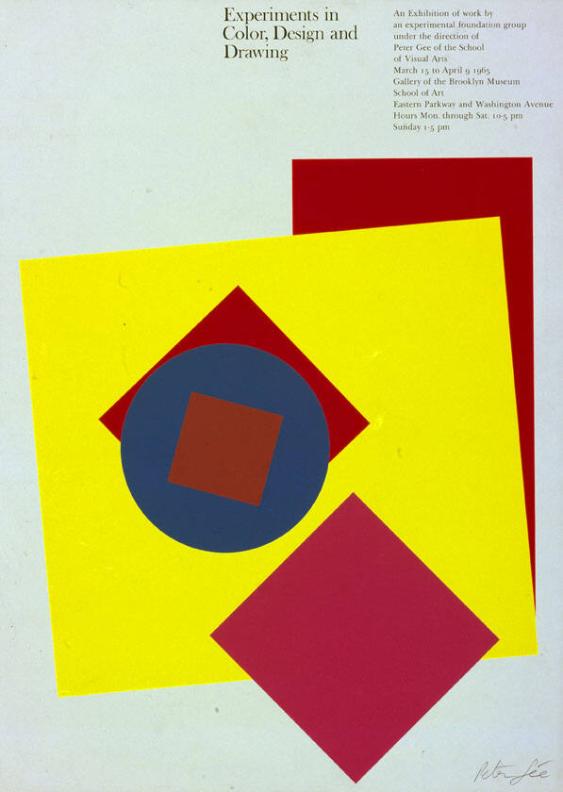 Experiments in Color, Design and Drawing - An exhibition of work by an experimental foundation group under the direction of Peter Gee of the School of V isual Arts - Gallery of the Brooklyn Museum School of Art