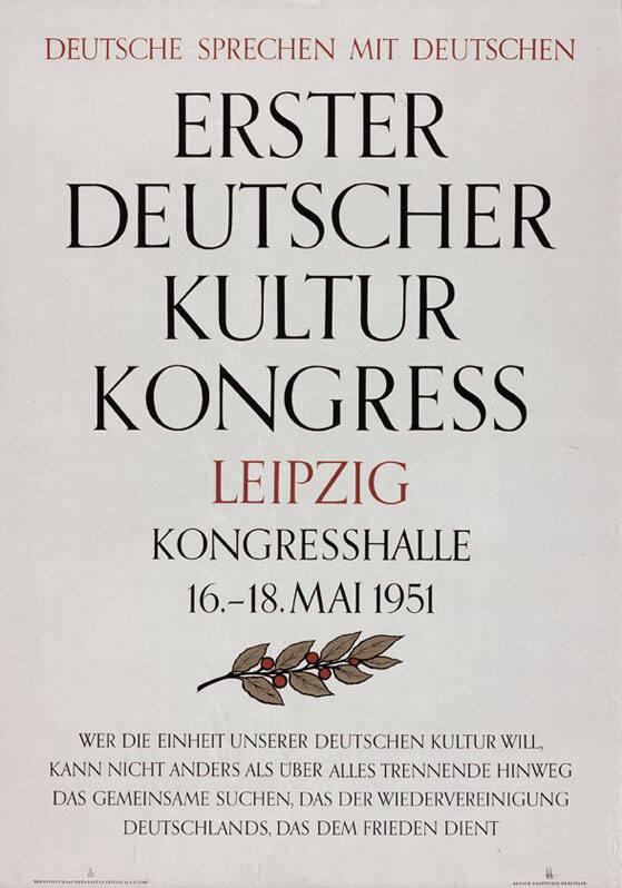 Deutsche sprechen mit Deutschen - Erster deutscher Kulturkongress Leipzig