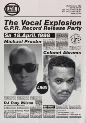 Jail - The Vocal Explosion - G.P.R. Record Release Party - Sa 18. April. 1998 - Michael Procter - Colonel Abrams - DJ Tony Wilson