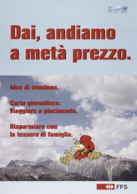 Dai, andiamo a metà prezzo. - Idee di evasione. - Carta giornaliera: Viaggiare a piacimento. - Risparmiare con la tessera di famiglia. - FFS