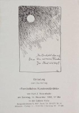 Einladung zum Dia-Vortrag "Fernöstliches Kunstverständnis" von Kurt J . Rosenthaler - Galerie Hofer