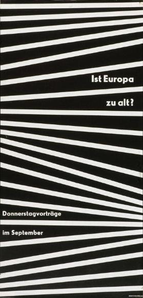 Ist Europa zu alt? - Donnerstagvorträge im September