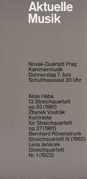 Aktuelle Musik - Kammermusik - Novák-Quartett Prag - Donnerstag 7. Juni (...)