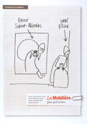 Croquis du sinistre - faux Saint-Nicolas - vrai filou - La Mobilière - Quoi qu'il arrive