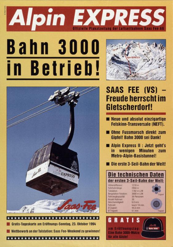 Alpin Express - Bahn 3000 in Betrieb! - Saas Fee (VS) - Freude herrscht im Gletscherdorf!