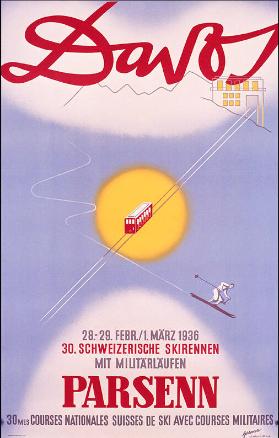 Davos - Parsenn - 28.-29.Febr./1.März 1936 - 30. Schweizerisches Skirennen mit Militärläufen