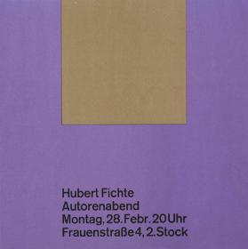 Hubert Fichte - Autorenabend - Montag, 28.Febr. 20Uhr Frauenstrasse 4