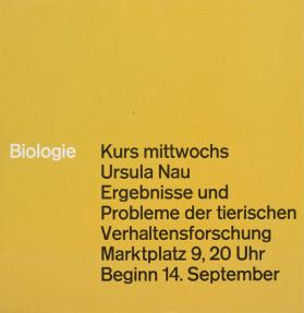 Biologie - Kurs mittwochs - Ursula Nau - Ergebnisse und Probleme der tierischen Verhaltensforschung