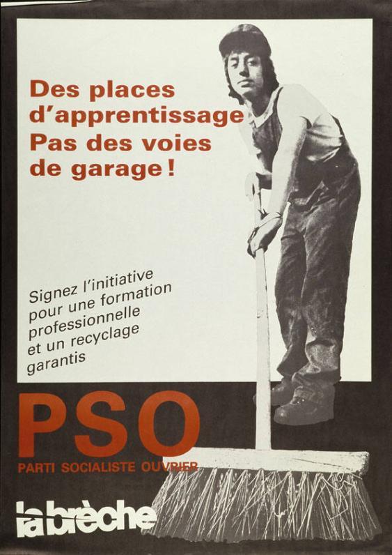 Des places d'apprentissage - Pas des voies de garage! Signez l'initiative pour une formation professionnelle et un recyclage garantis - PSO