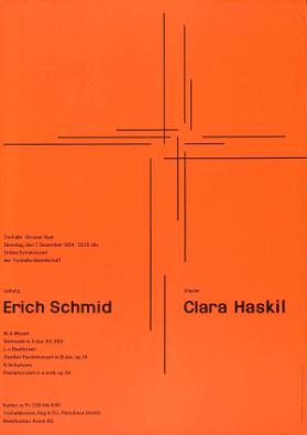 Extrakonzert - Tonhalle Grosser Saal - Solistin Clara Haskil - 7. Dezember 1954