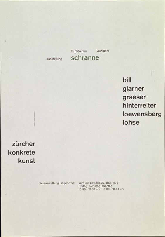 Kunstverein Laupheim - Schranne - Ausstellung - Bill - Glarner - Graeser - Hinterreiter - Loewensberg - Lohse - Zürcher Konkrete Kunst