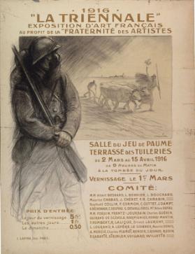 1916 - "La Triennale" - Exposition d'Art français au profit de la Fraternité des Artistes - Salle du Jeu de Paume - Terrasse des Tuileries