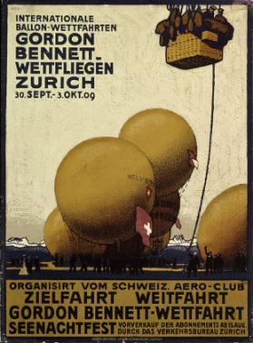 Internationale Ballon-Wettfahrten - Gordon Bennett-Wettfliegen Zurich - 30. Sept.-3.Okt.09 - Organisirt vom Schweiz. Aero-Club - Zielfahrt - Weitfahrt