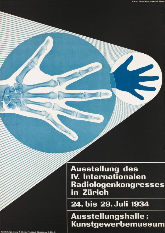 Ausstellung des IV. Internationalen Radiologenkongresses in Zürich - 24. bis 29. Juli 1934 - Ausstellungshalle: Kunstgewerbemuseum