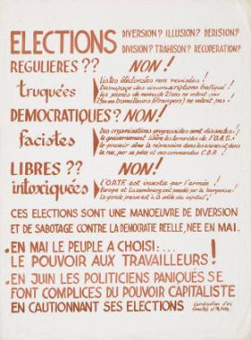 Elections régulières?? Non! - Diversion? Illusion? Dérision? Division? Trahision? Récupération? (...)