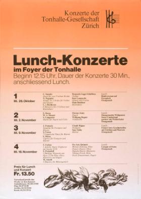 Konzerte der Tonhalle-Gesellschaft Zürich - Lunch-Konzerte im Foyer der Tonhalle
