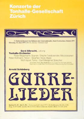 Konzerte der Tonhalle-Gesellschaft Zürich - Gerd Albrecht - Tonhalle-Orchester - Arnold Schönberg - Gurre-Lieder
