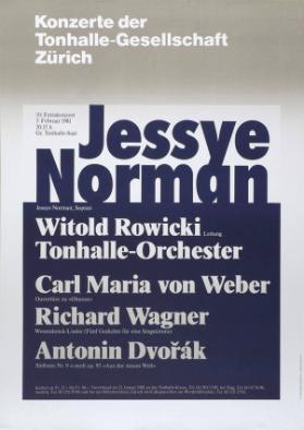Konzerte der Tonhalle-Gesellschaft Zürich - Jessye Norman