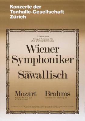 Konzerte der Tonhalle-Gesellschaft Zürich - 3. Extrakonzert - Wiener Symphoniker - Wolfgang Sawallisch - Mozart - Brahms