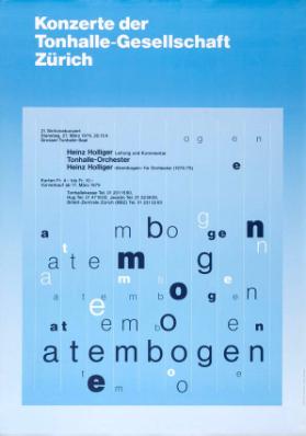 Konzerte der Tonhalle-Gesellschaft Zürich - Heinz Holliger - Tonhalle-Orchester - Atembogen