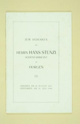 Andenken an Hans Künzi