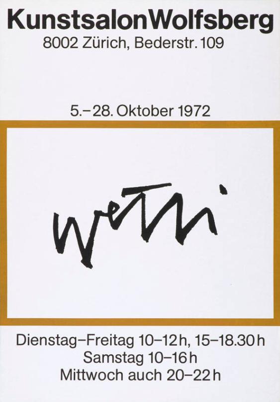 Kunstsalon Wolfsberg Zürich - Wetli - 1972