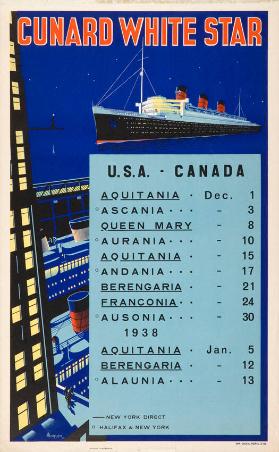 Cunard White Star - U. S. A. - Canada