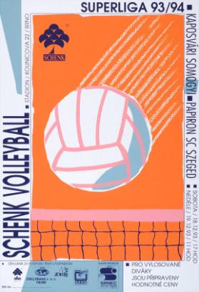 Schenk Volleyball - Superliga 93/94 - Kaposvári Somogyi - Papiron SC Szeged - Sobota / 18.12.93 / 17 hod - Neděle  / 19.12.93 / 11 hod - Stadion / Kounicova 22 / Brno - Pro vylosované diváky jsou připraveny hodnotné ceny