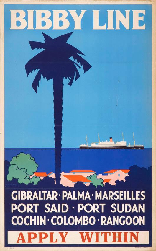 Bibby Line - Gibraltar - Palma - Marseilles - Port Said - Port Sudan - Cochin - Colombo - Rangoon - Apply within