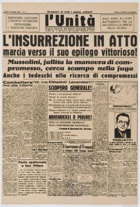 L'Unità - L'insurrezione in atto marcia verso il suo epilogo vittorioso!