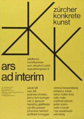 Ars ad interim - Zürcher konkrete Kunst - Städtischen Kunstkammer zum Strauhof