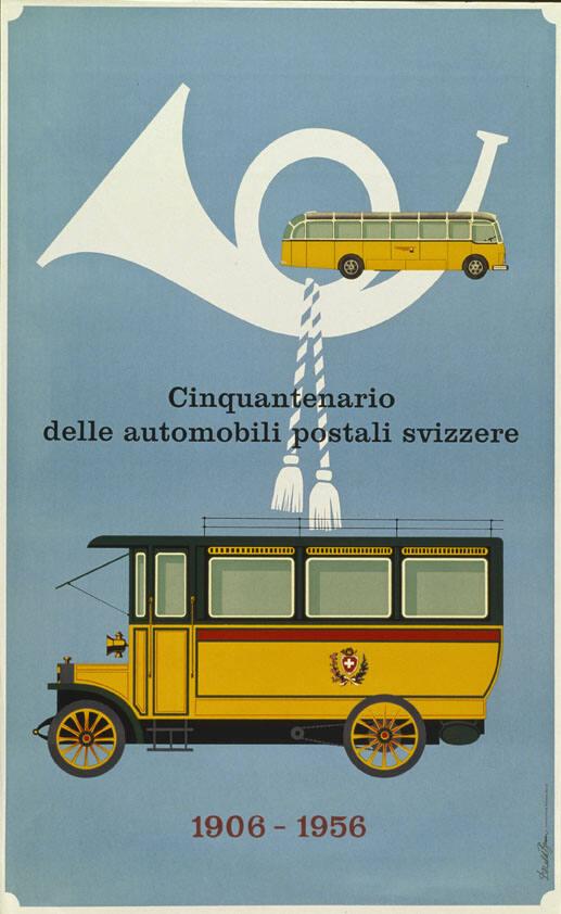 Cinquantenario delle automobili postali svizzere - 1906-1956