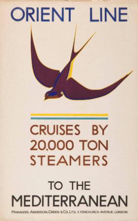 Orient Line - Cruises by 20,000 ton steamers to the Mediterranean