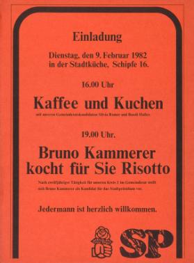 Einladung - Kaffee und Kuchen - Bruno Kammerer kocht für Sie Risotto (...) - Jedermann ist herzlich willkommen