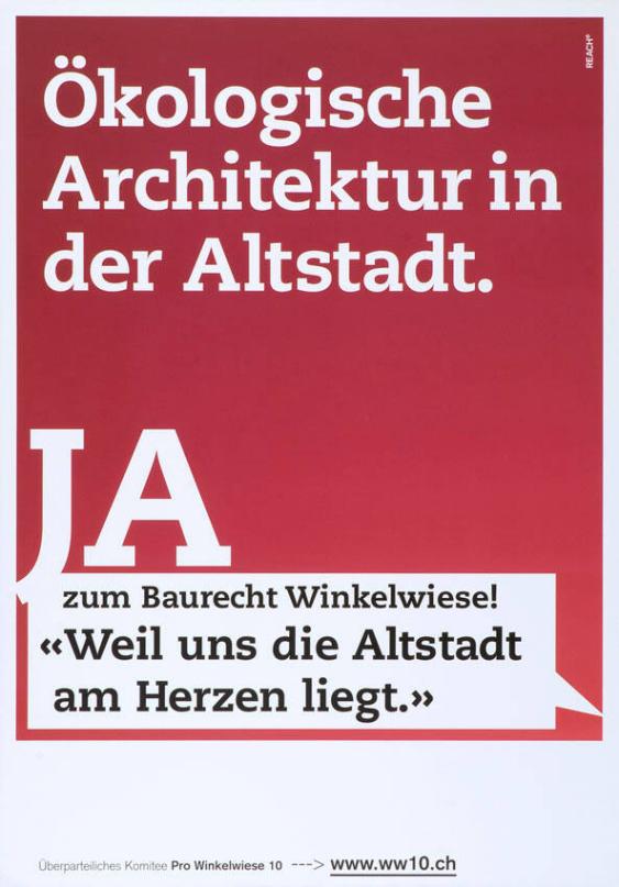 Ökologische Architektur in der Altstadt - JA zum Baurecht Winkelwiese! "Weil uns die Altstadt am Herzen liegt"