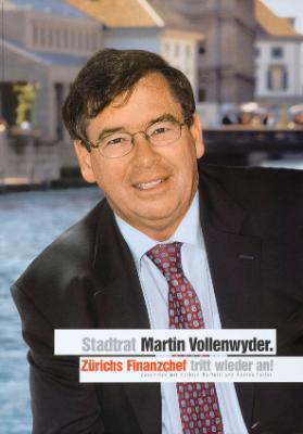 Stadtrat Martin Vollenwyder. Zürichs Finanzchef tritt wieder an.