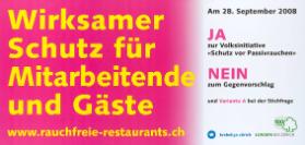 Wirksamer Schutz für Mitarbeitende und Gäste - Am 28. September 2008 Ja zur Volksinitiative "Schutz vor Passivrauchen" - Krebsliga Zürich - Lungenliga Zürich