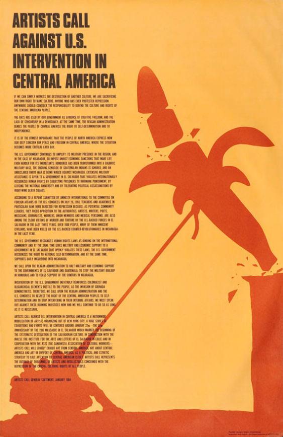 Artists Call Against U.S. Intervention in Central America – If We Can Simply Witness the Destruction of Another Culture (...) – Artists Call General Statement, January 1984