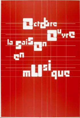 Octobre ouvre la saison en musique