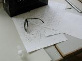 Arbeitstisch / Studienbereich Textil