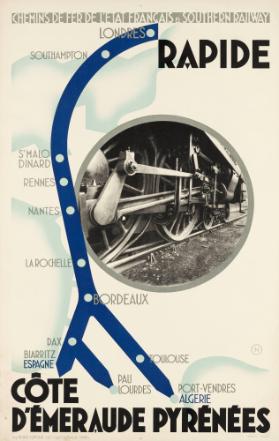 Chemins de Fer de l'Etat Français & Southern Railway - Rapide - Côte d'émeraude Pyrénées