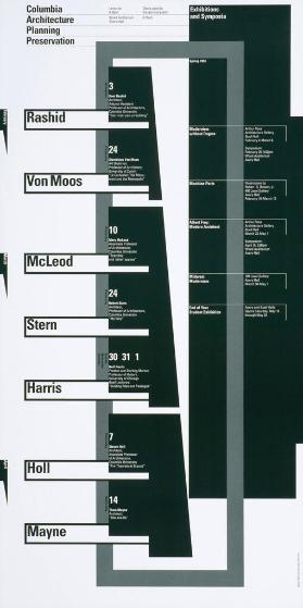 Columbia University - Architecture - Planning - Preservation - Lectures - Exhibitions and Symposia - Spring 1993