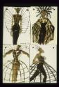 Bekleidung und Orthese ; 'Opernball' Entwurfsillustrationen 1-4 B (Pinsel) ; Auszeichnung Silbe…
