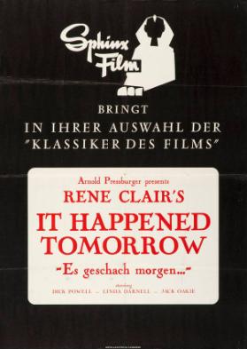 Sphinx Films bringt in ihrer Auswahl "Klassiker des Films" René Clair's It happened tomorrow - Es geschach morgen