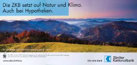 Die ZKB setzt auf Natur und Klima. Auch bei Hypotheken. Die ZKB und der WWF Schweiz engagieren sich gemeinsam (...). Zücher Kantonalbank