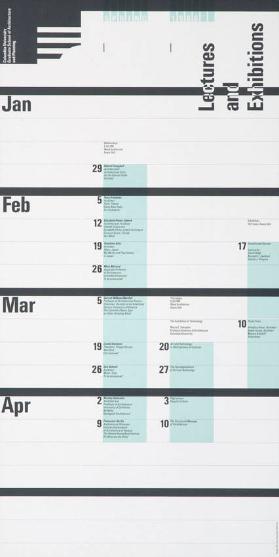 Columbia University - Graduate School of Architecture and Planning - Lectures and Exhibitions - Spring 1986