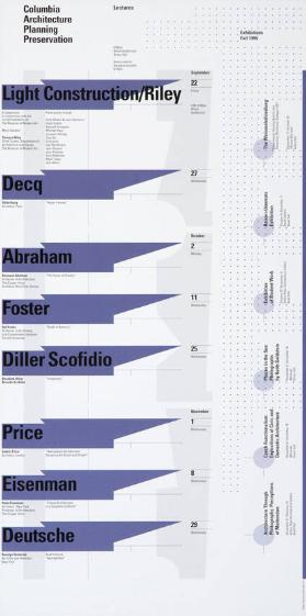 Columbia University Architecture Planning Preservation - Lectures - Exhibitions - Fall 1995