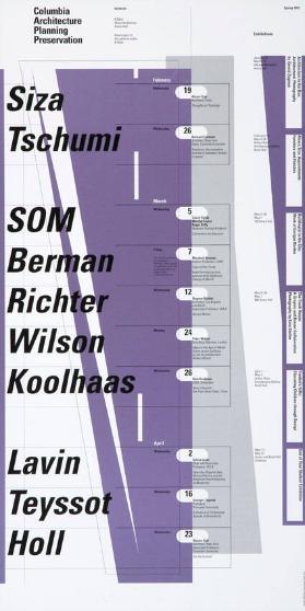 Columbia University Architecture Planning Preservation - Lectures - Lectures - Exhibitions - Spring 1997