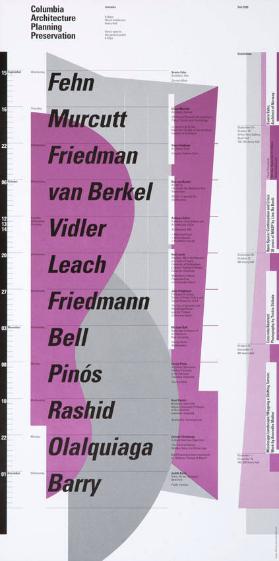 Columbia University Architecture Planning Preservation - Lectures - Exhibitions - Fall 1999
