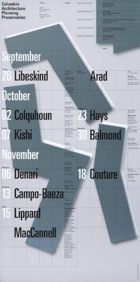 Columbia University Architecture Planning Preservation - Lectures - Exhibits - Fall 2002